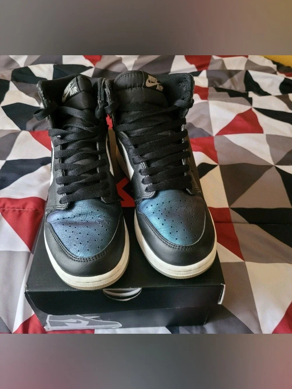 Air Jordan Retro 1 All Star Chameleon Mens Size 6.5 White green Basketball Shoes